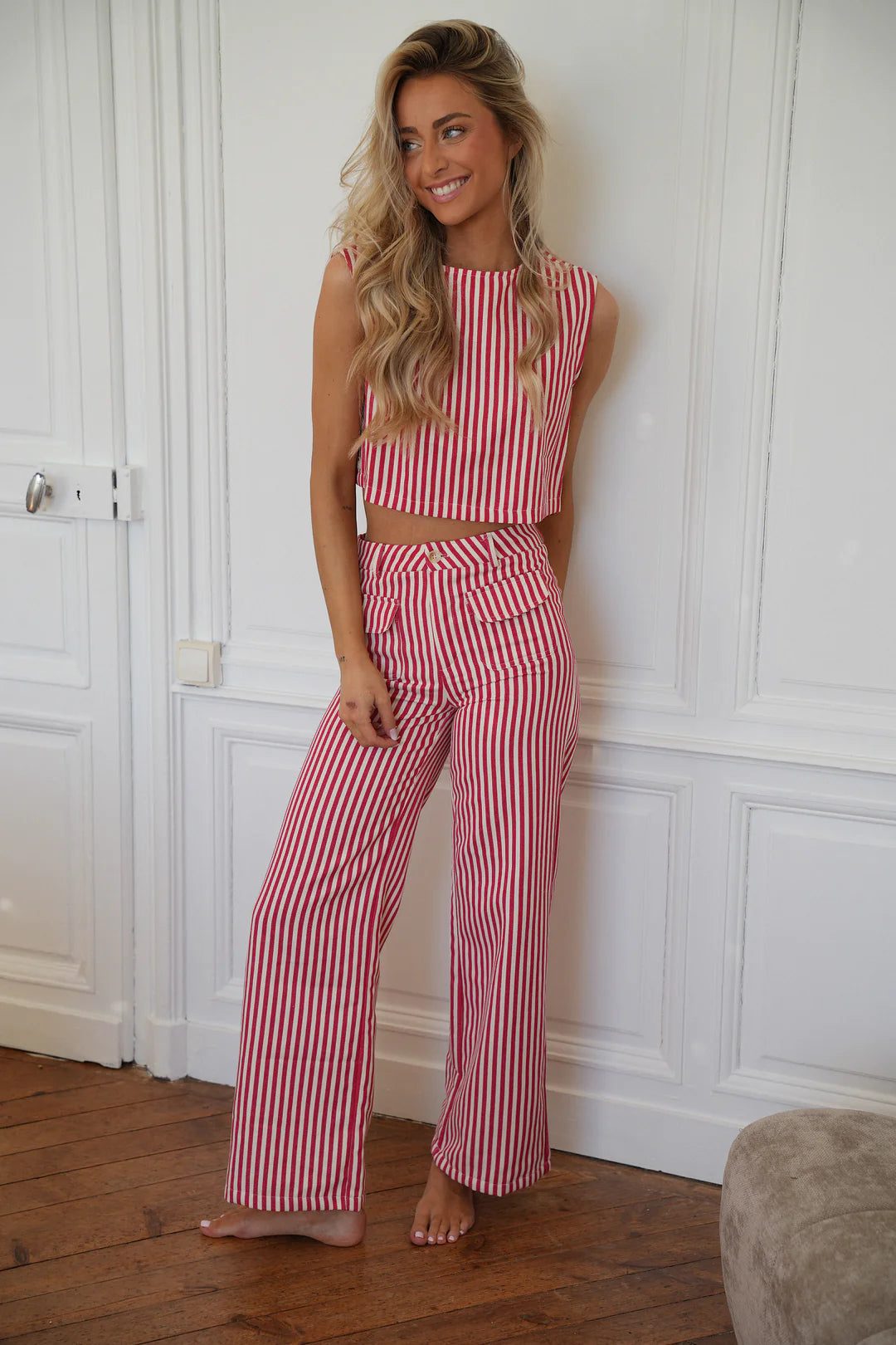 Cropped striped top