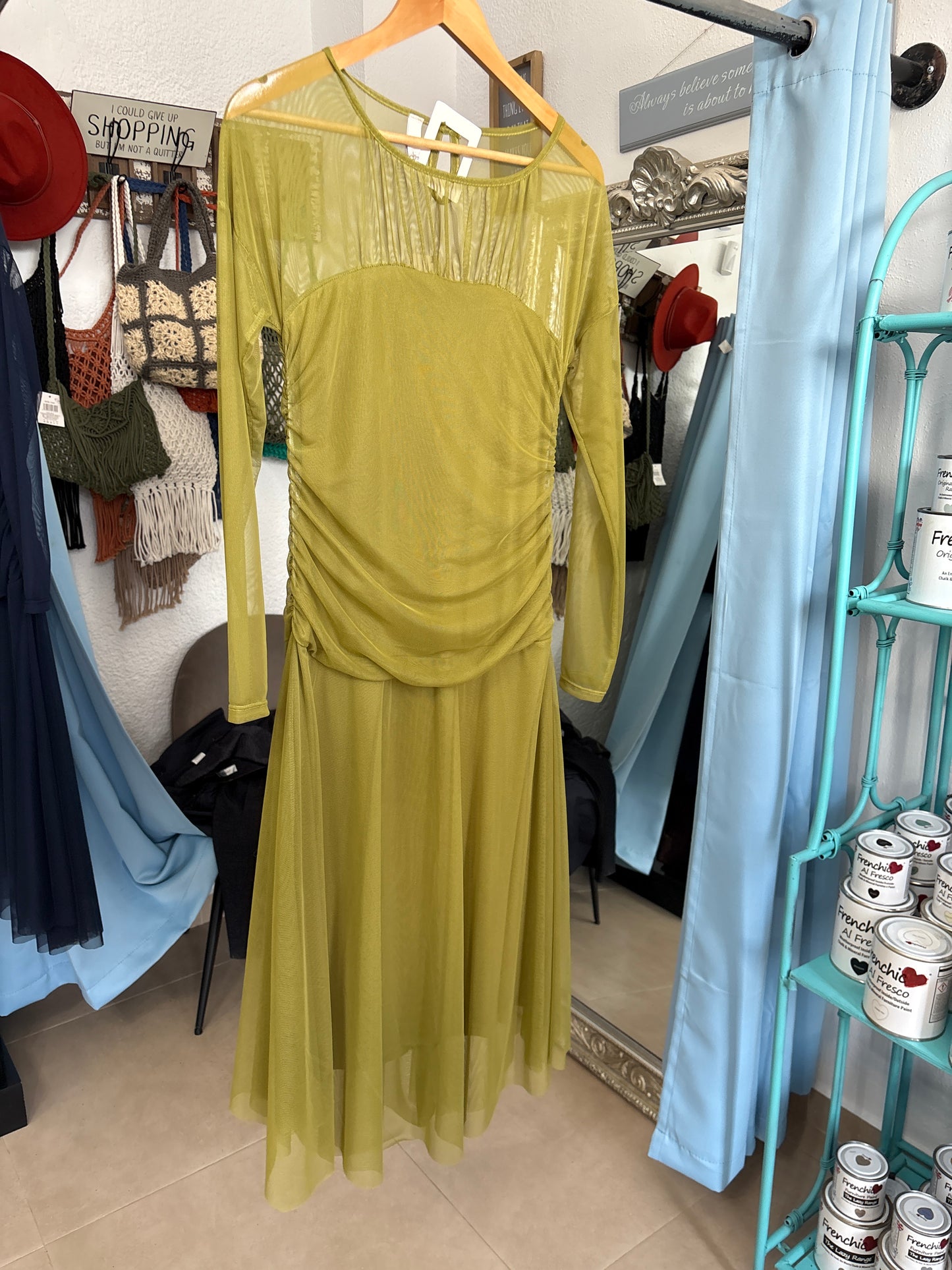 Mesh overlay dress