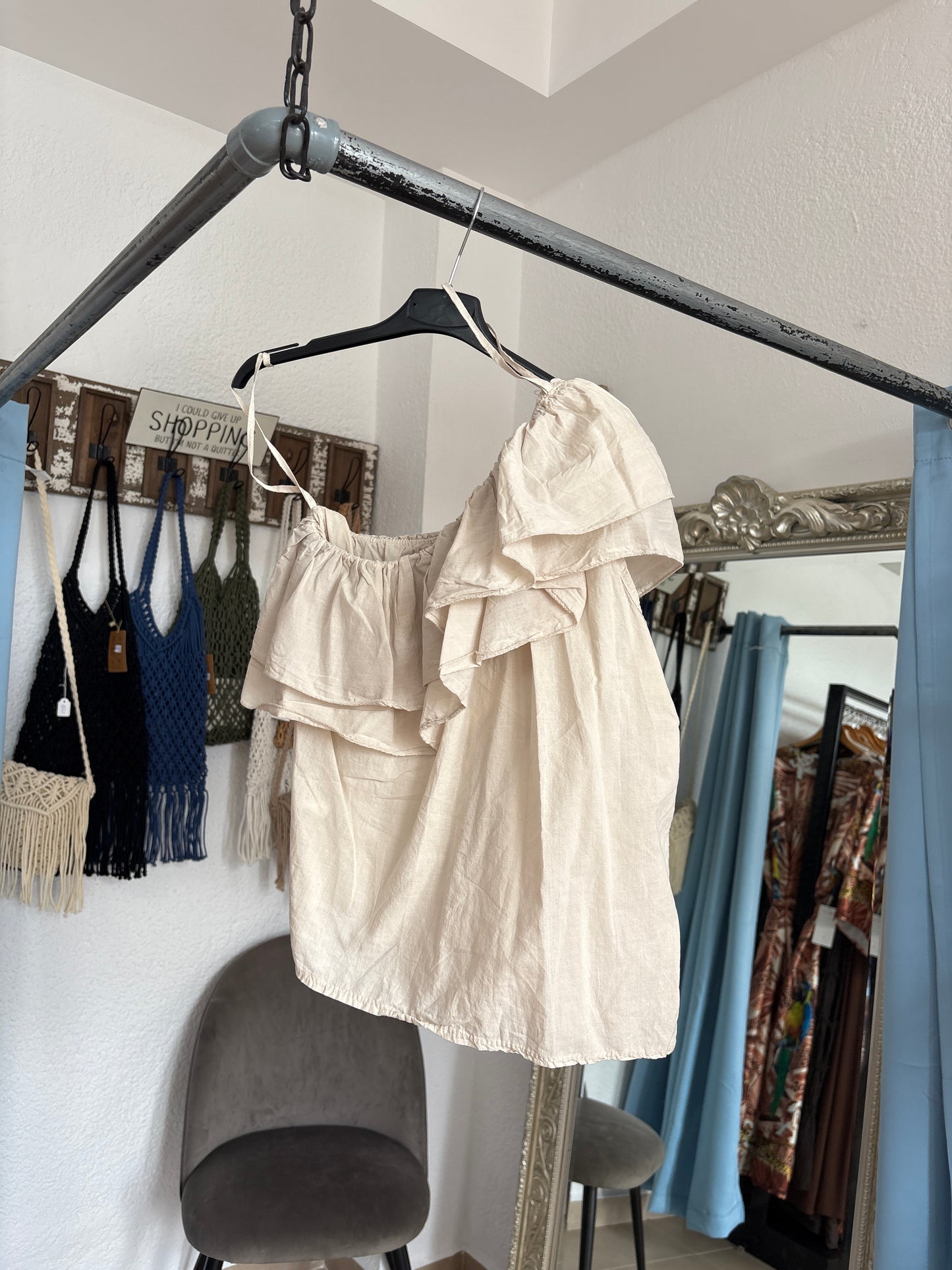 One shoulder ruffle top