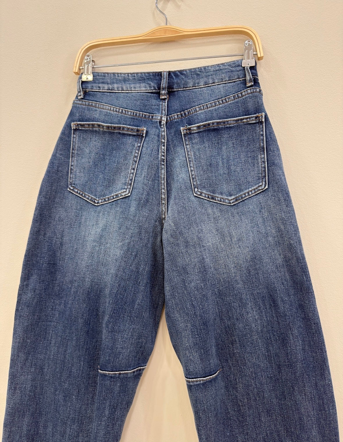 Asymmetric Wrap-Waist Balloon Leg Jeans