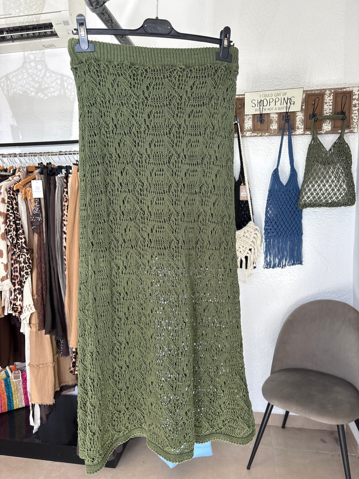 Open knit skirt