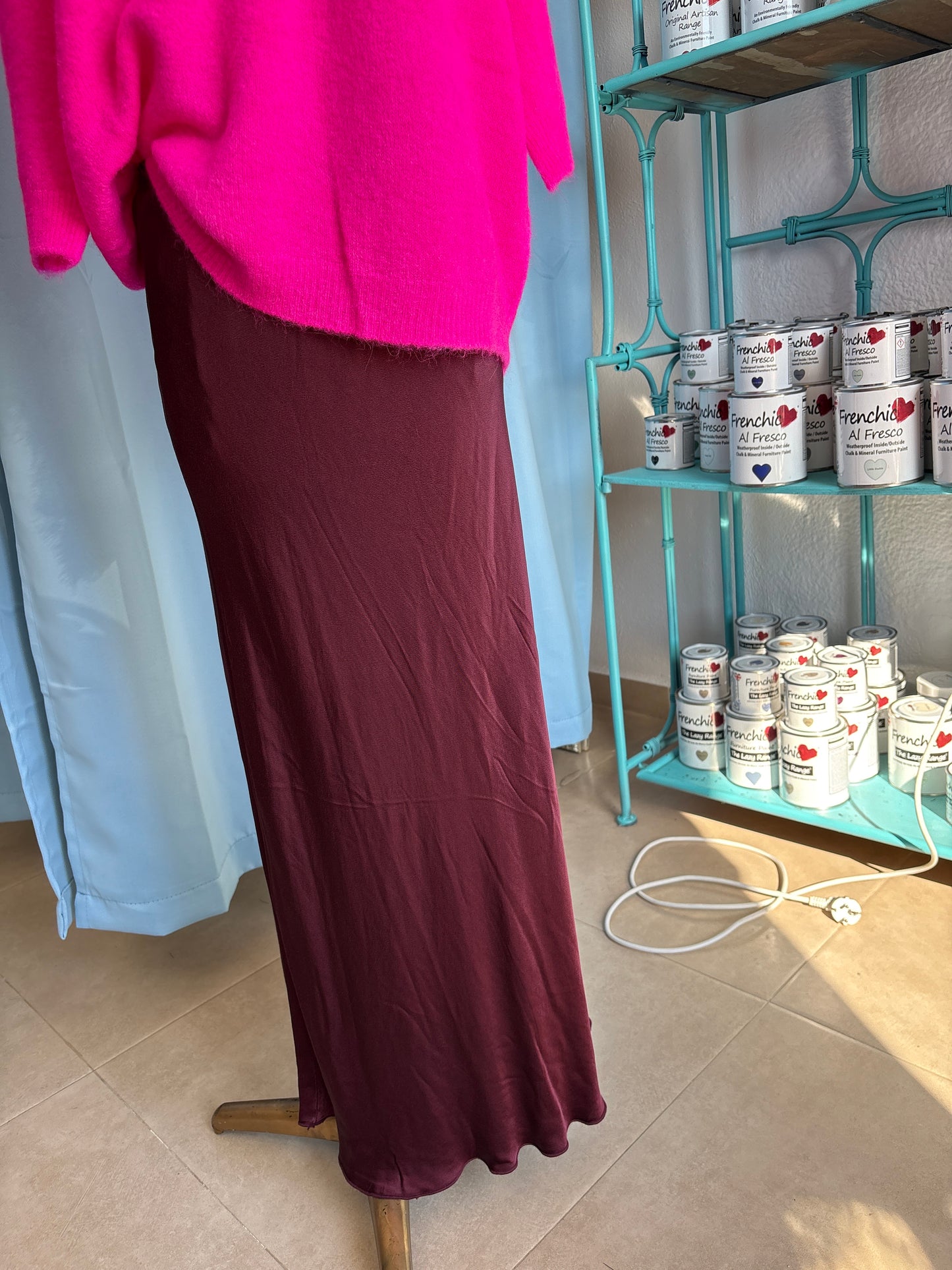 Satin maxi skirt