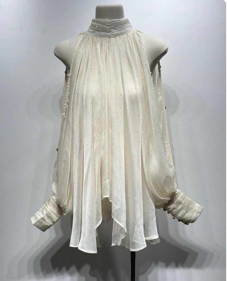 Shoulder shimmer blouse