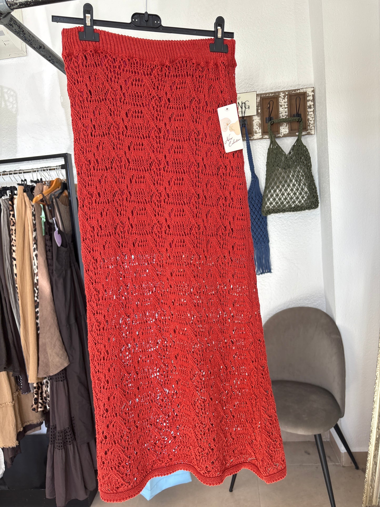 Open knit skirt