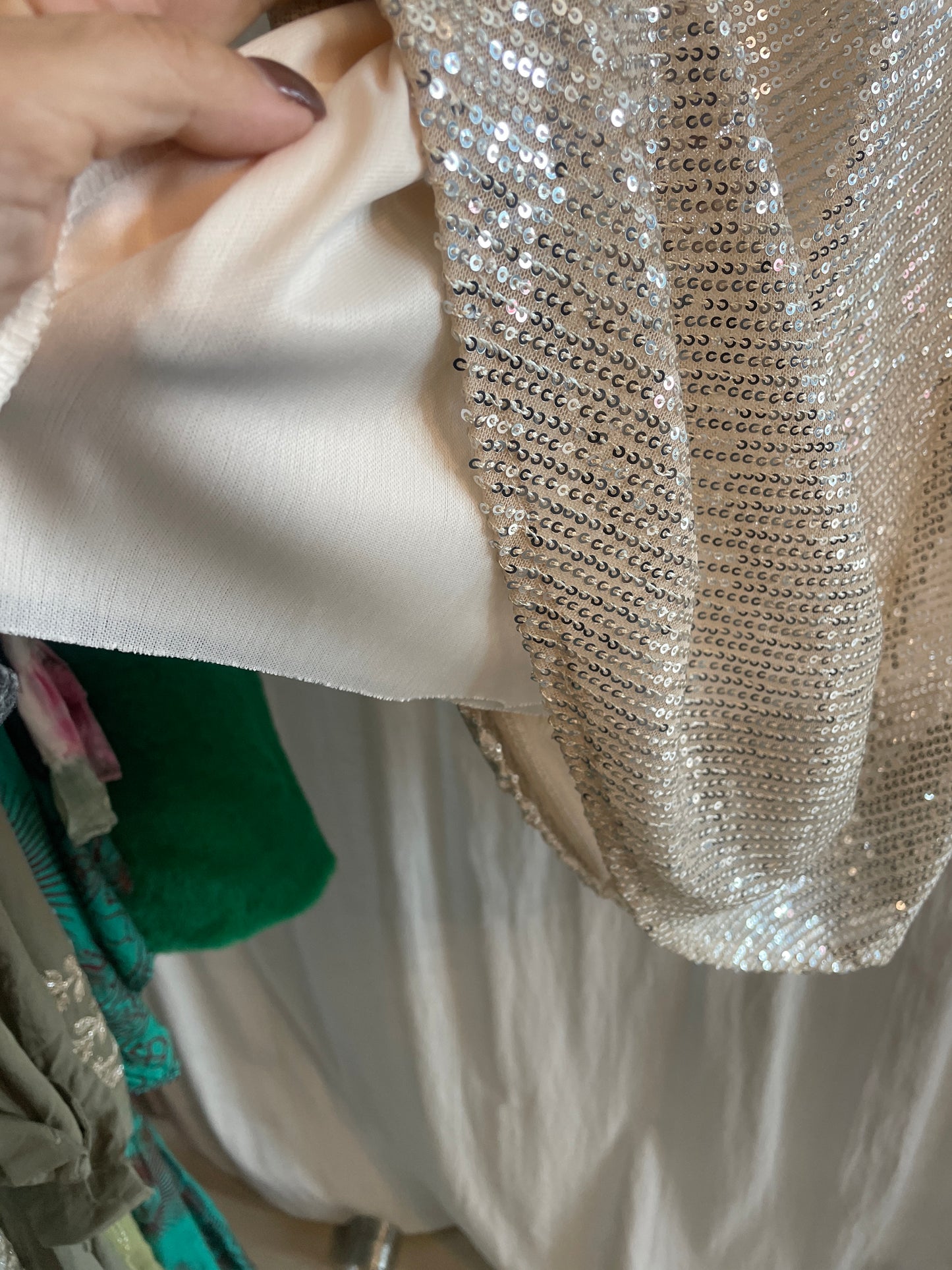 A line sequin skirt