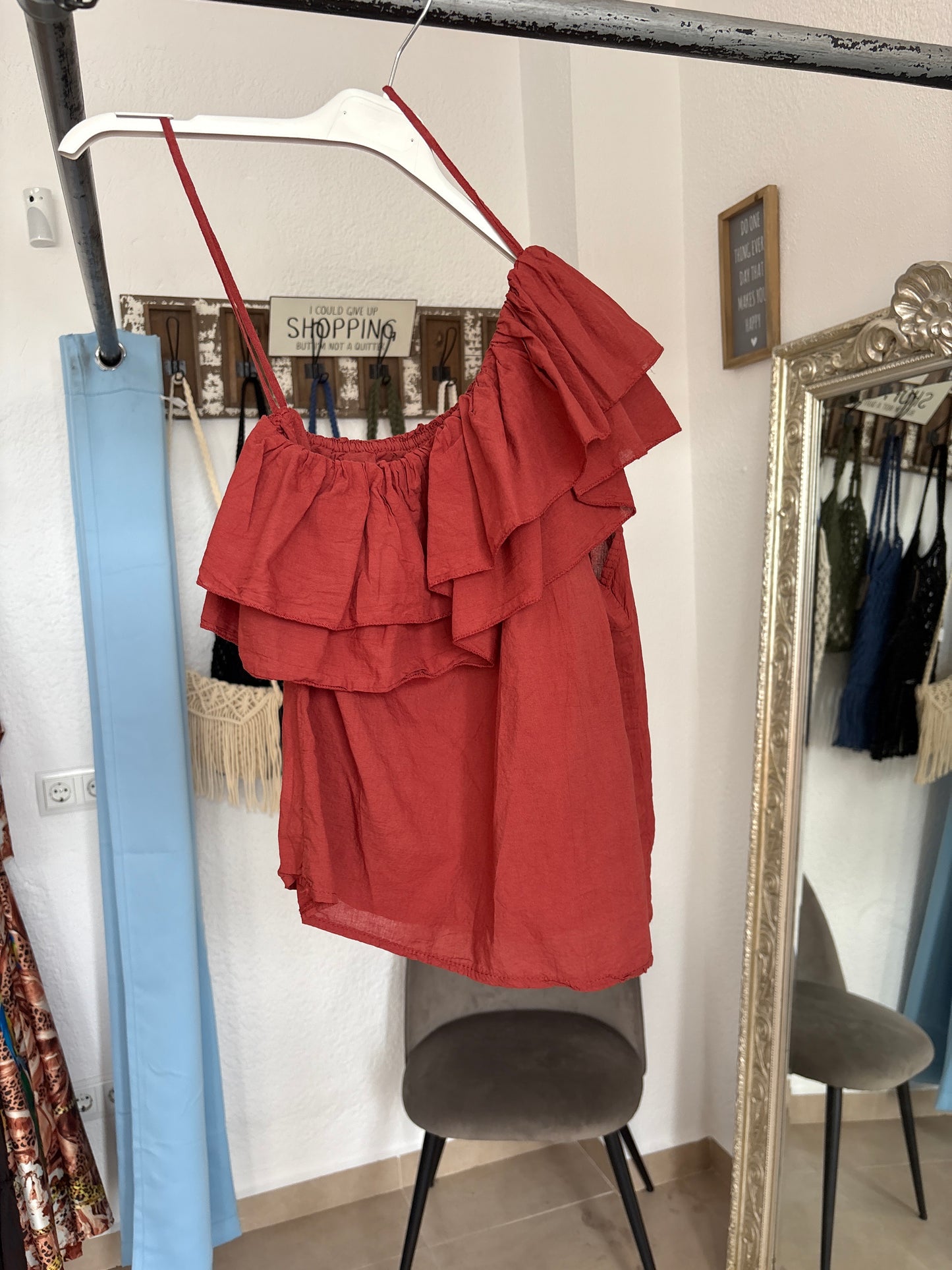 One shoulder ruffle top