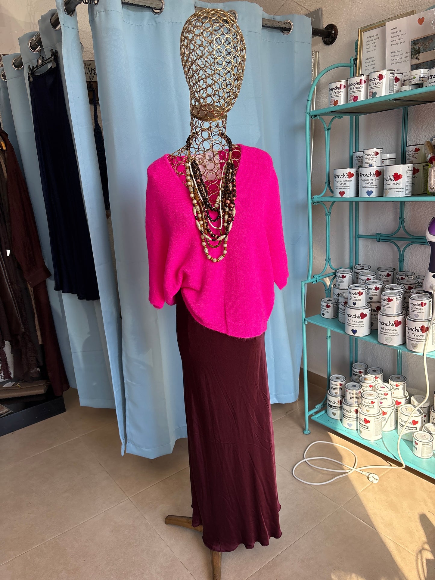 Satin maxi skirt