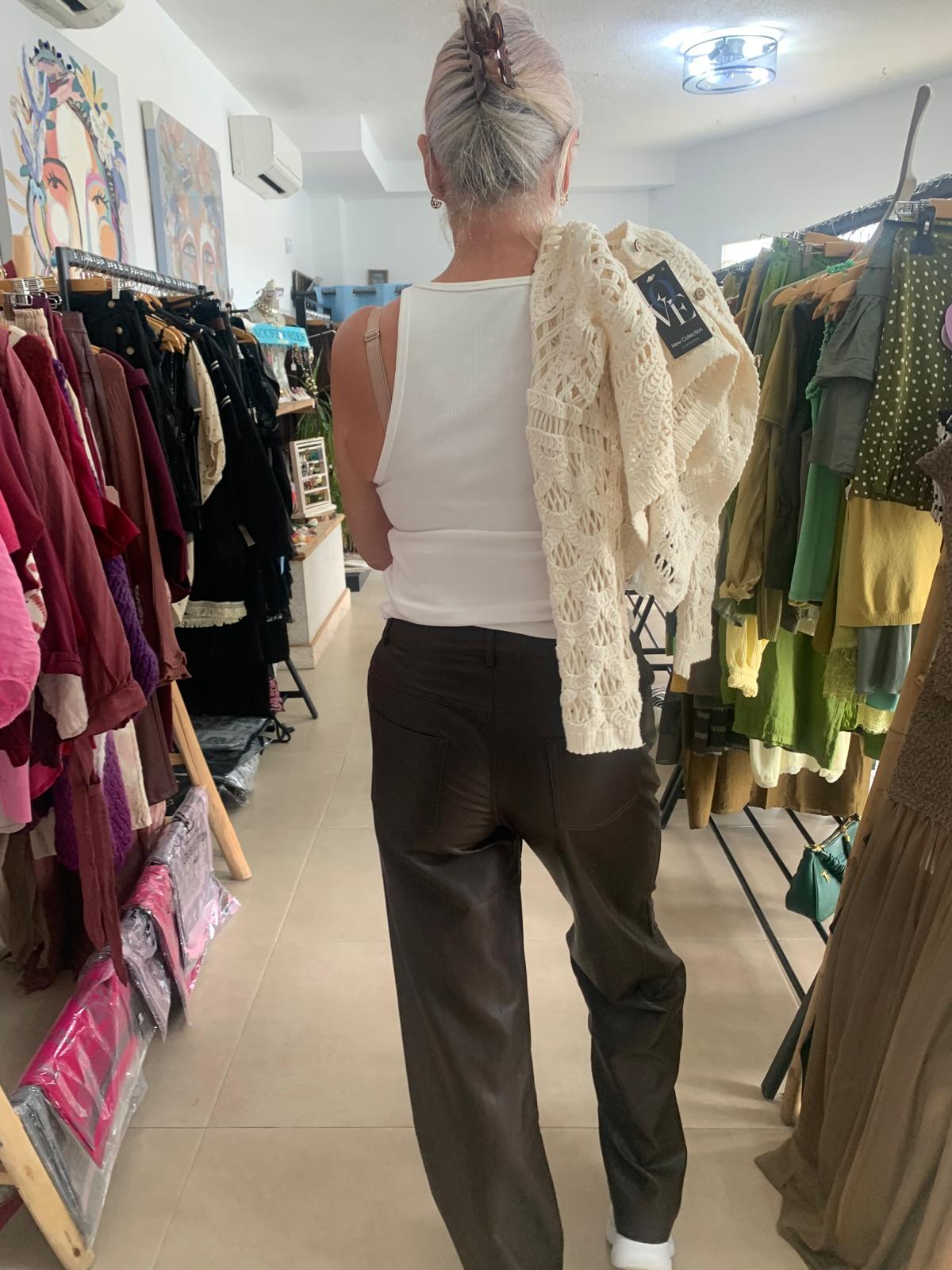 Pippa faux leather trousers