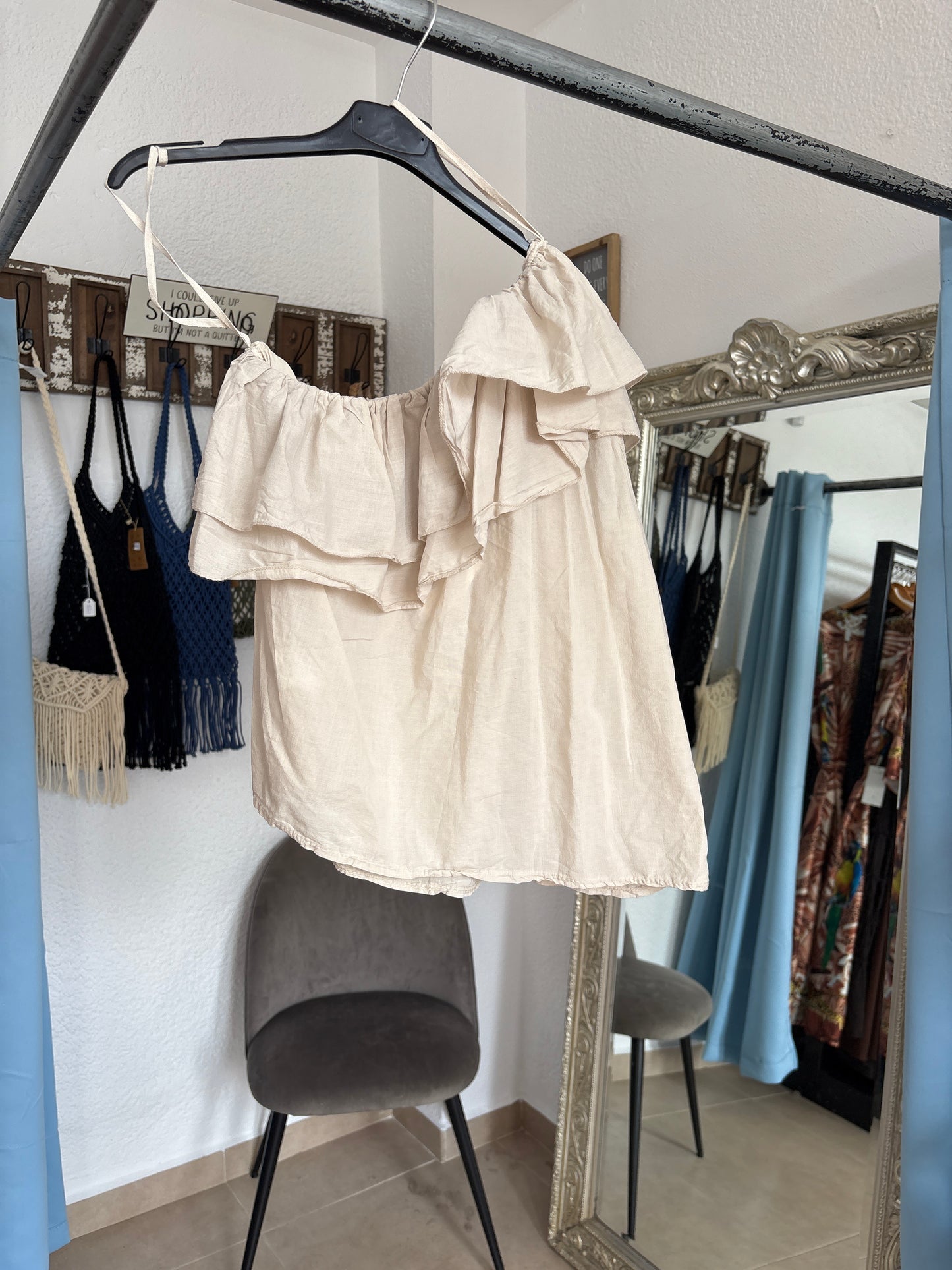 One shoulder ruffle top