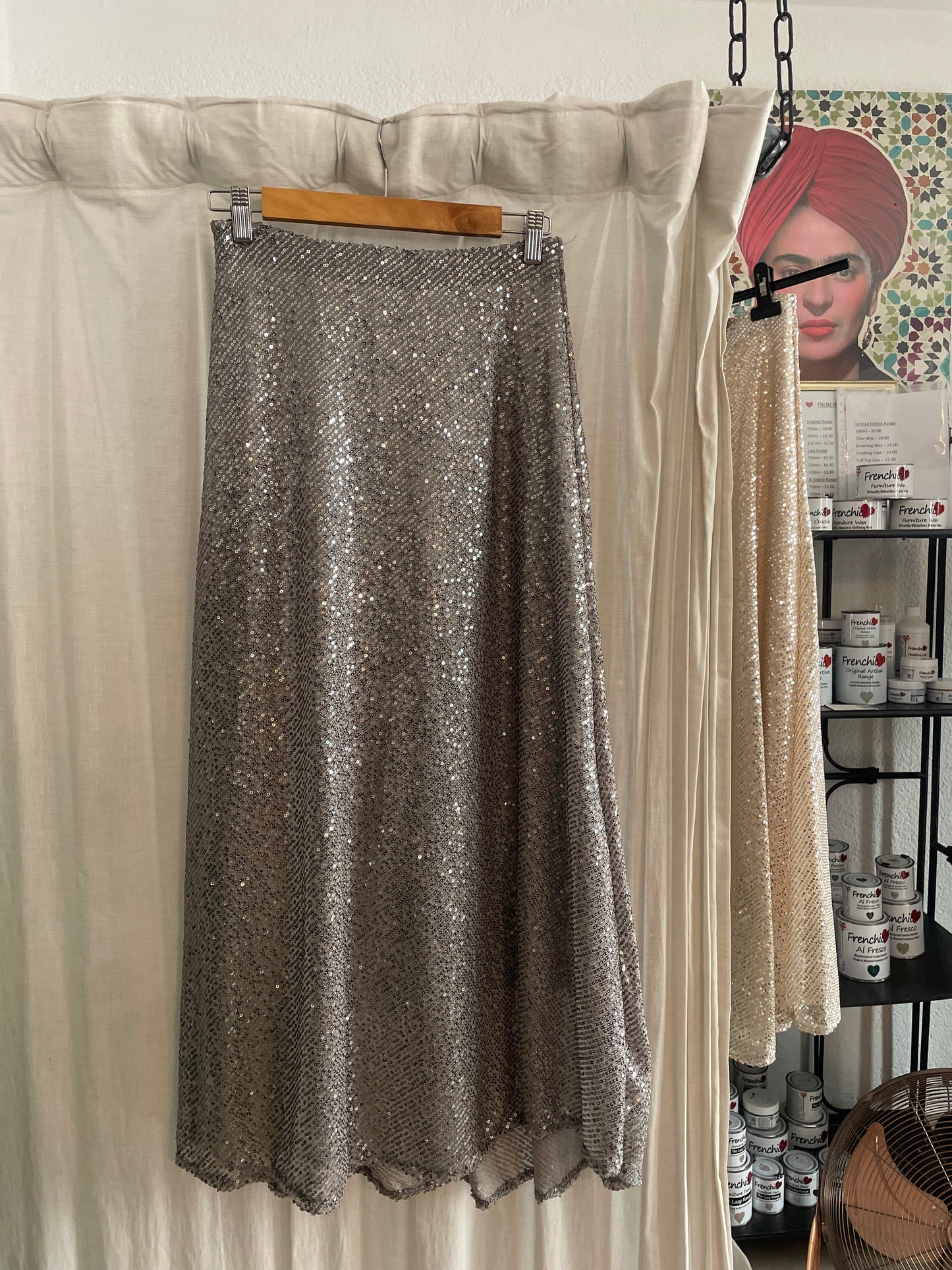 A line sequin skirt