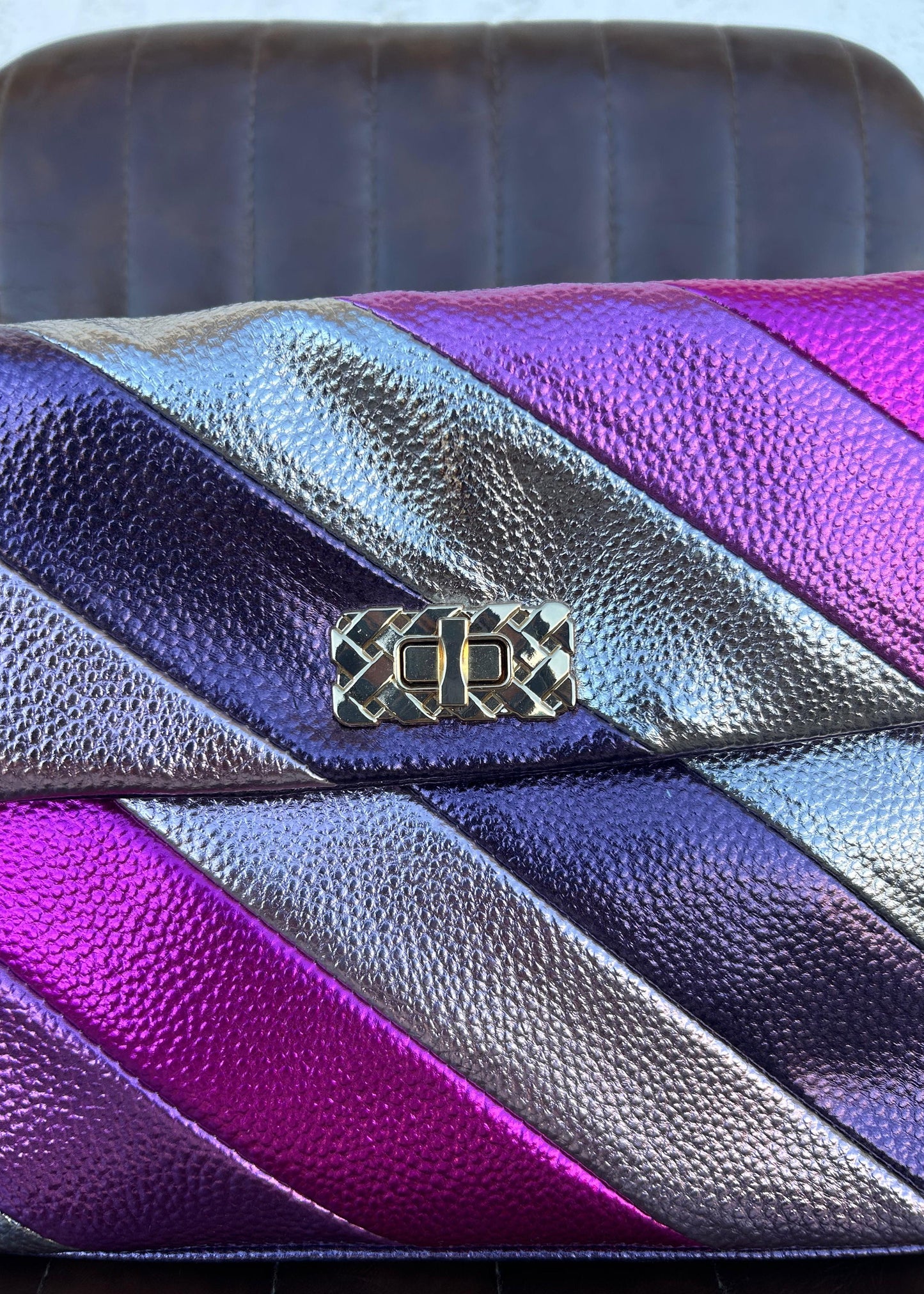 Metallic Diagonal Bag