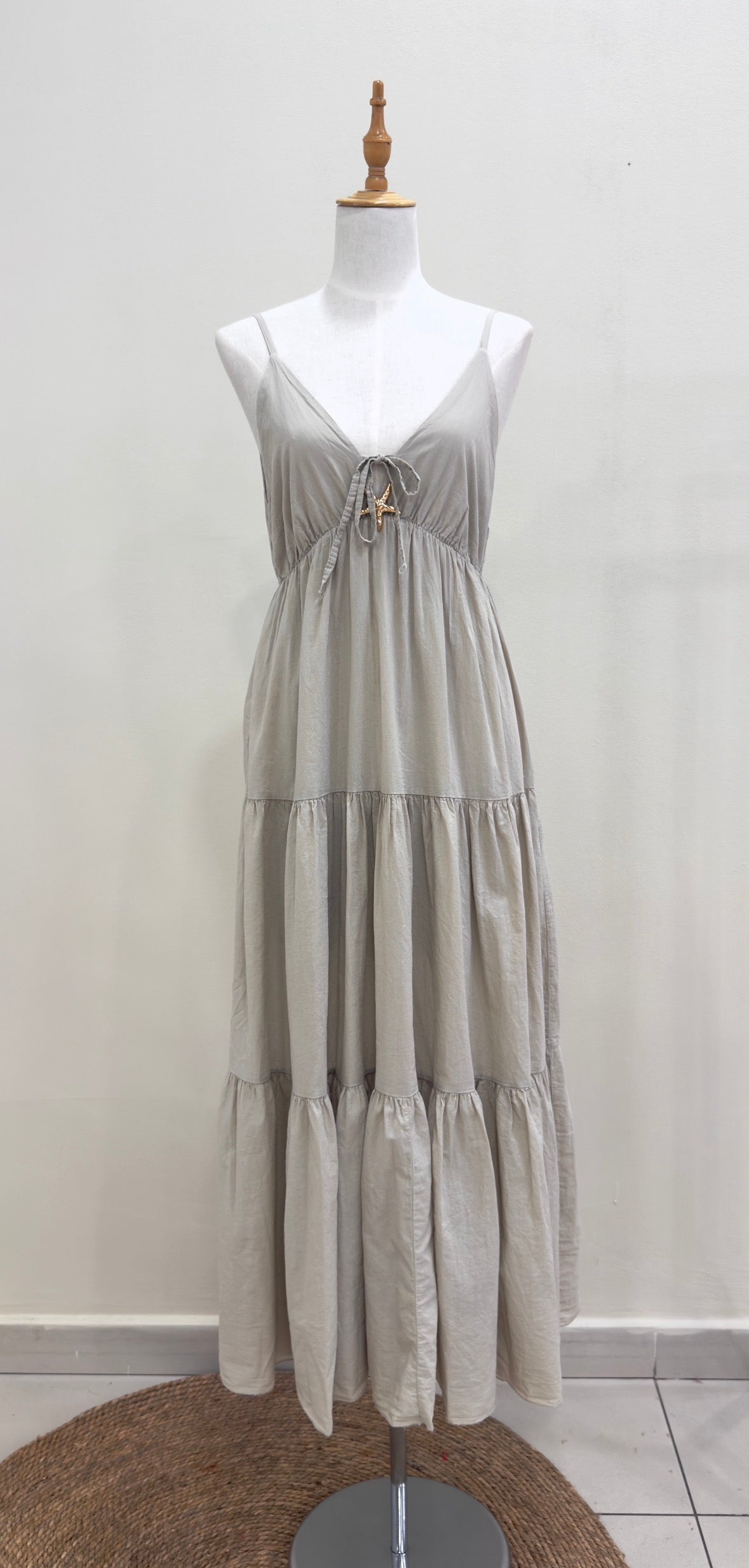 Starfish Tie-Front Tiered Maxi Dress