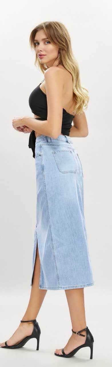 Dare to Bear denim skirt