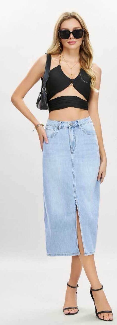 Dare to Bear denim skirt