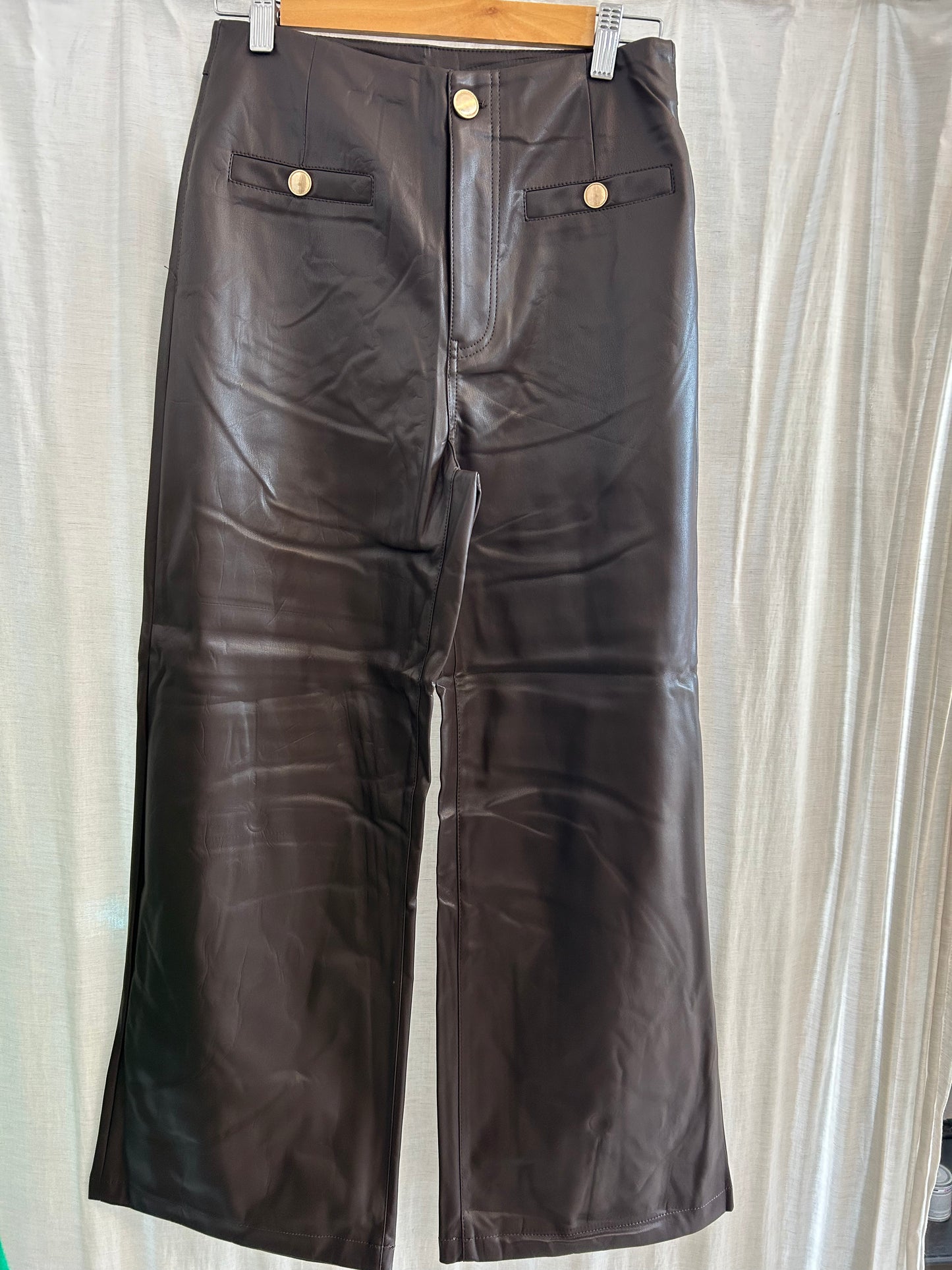 Cropped Pleather Flares