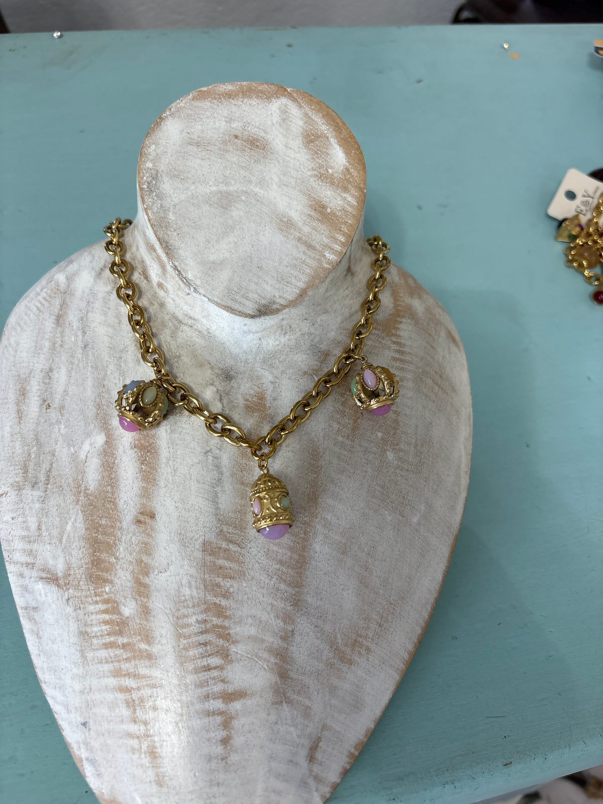 Statement Charm Necklace – Gold
