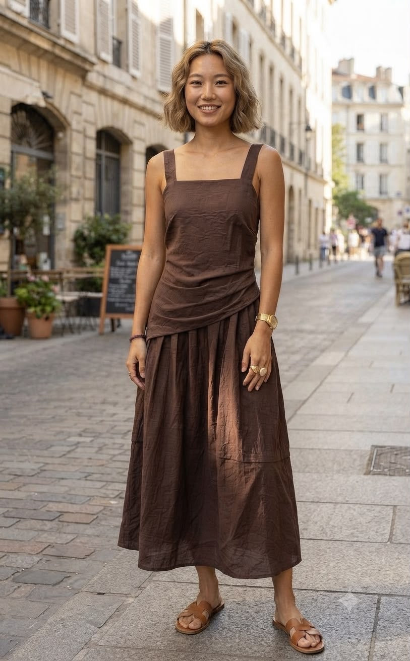 Draped midi dress