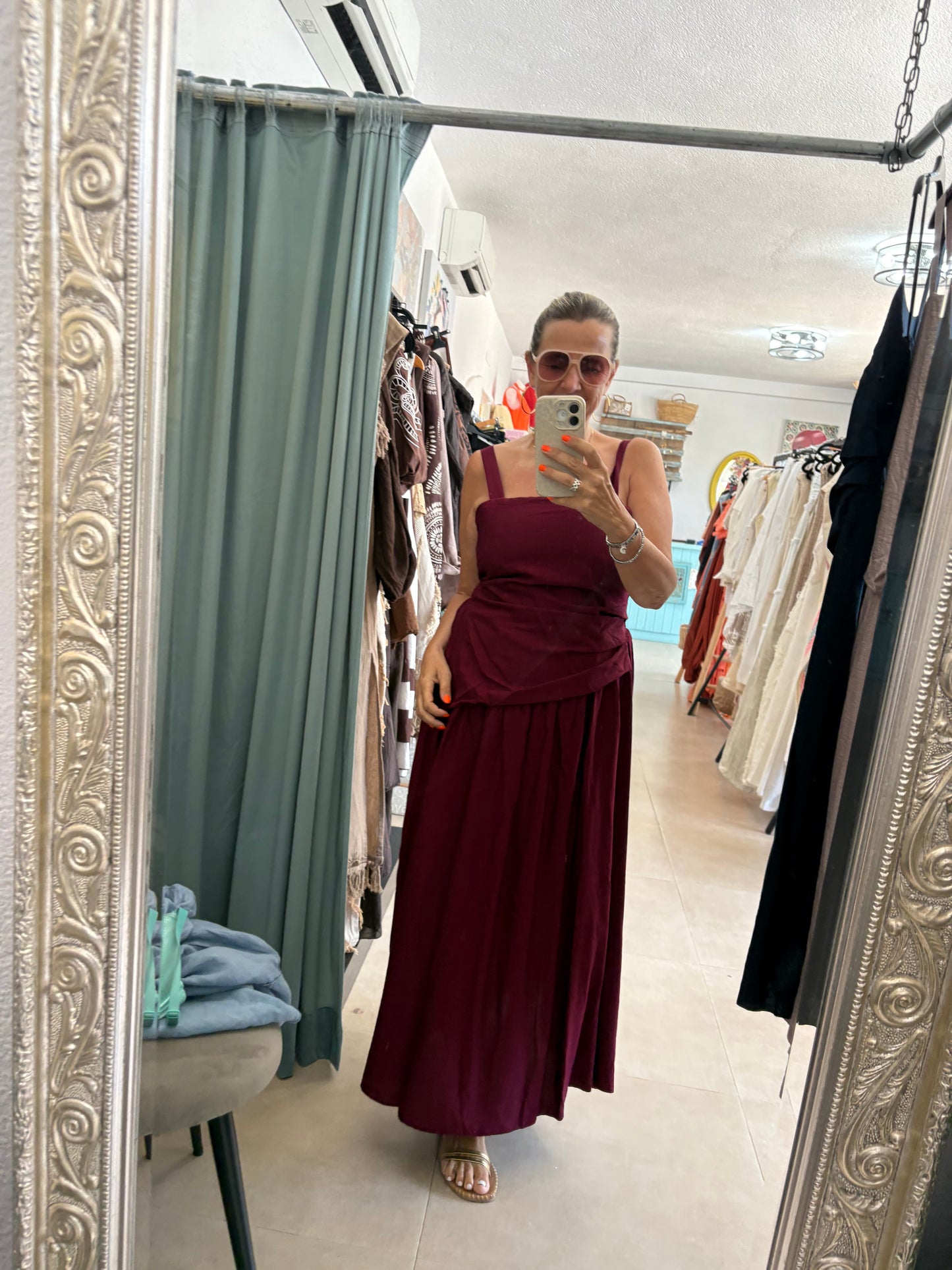 Draped midi dress