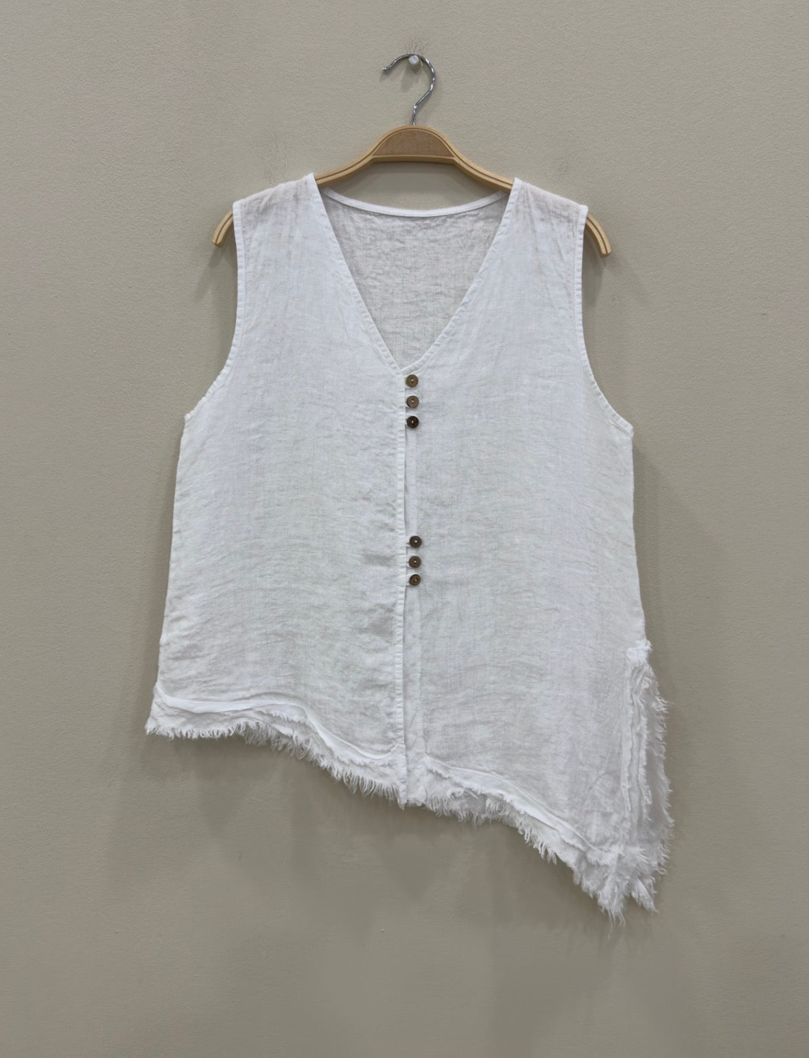 Linen Asymmetric Hem Vest Top