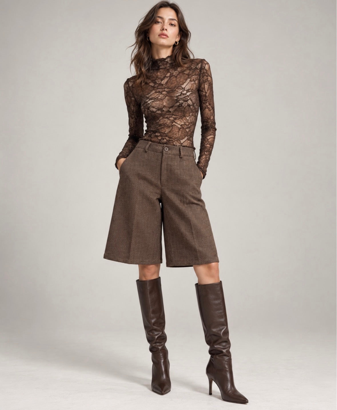Herringbone Bermuda Shorts