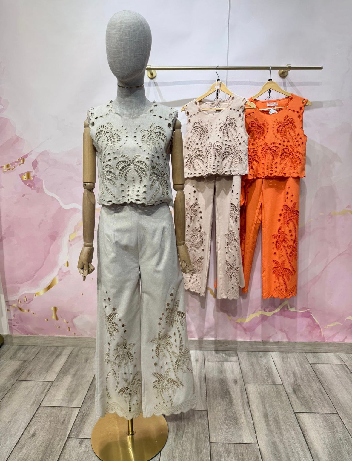 Palm Tree Broderie Anglaise Co-set