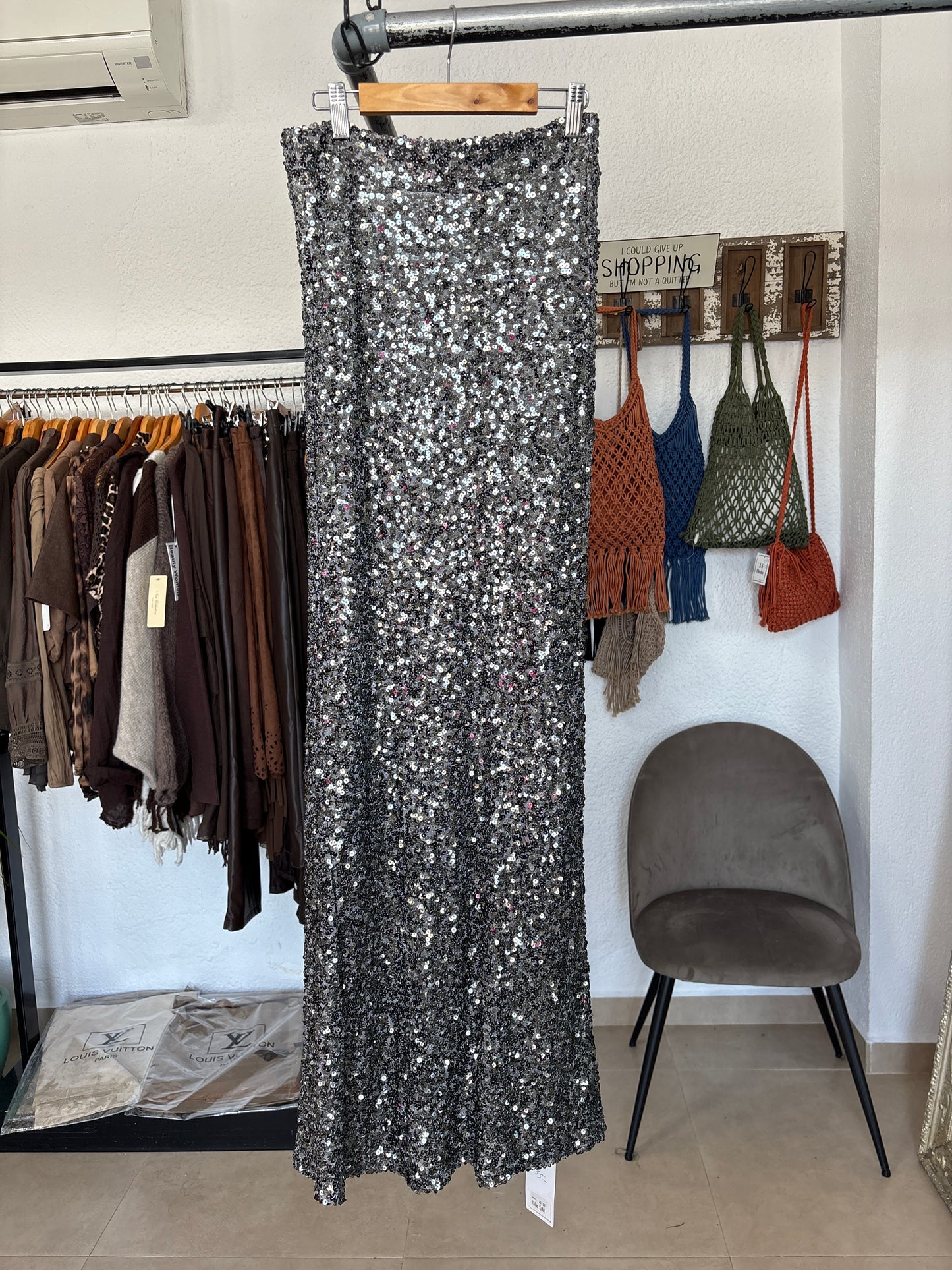 Sequin maxi skirt
