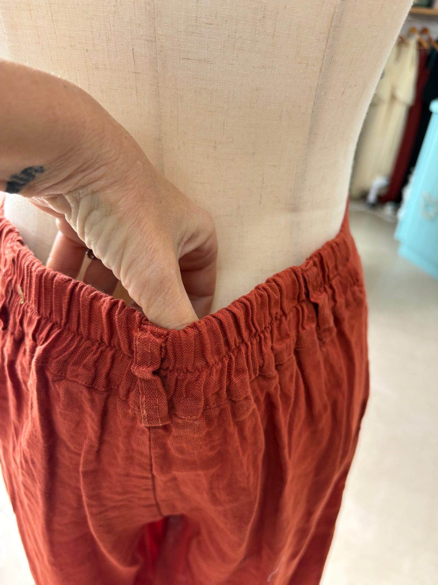 Linen cargo pants