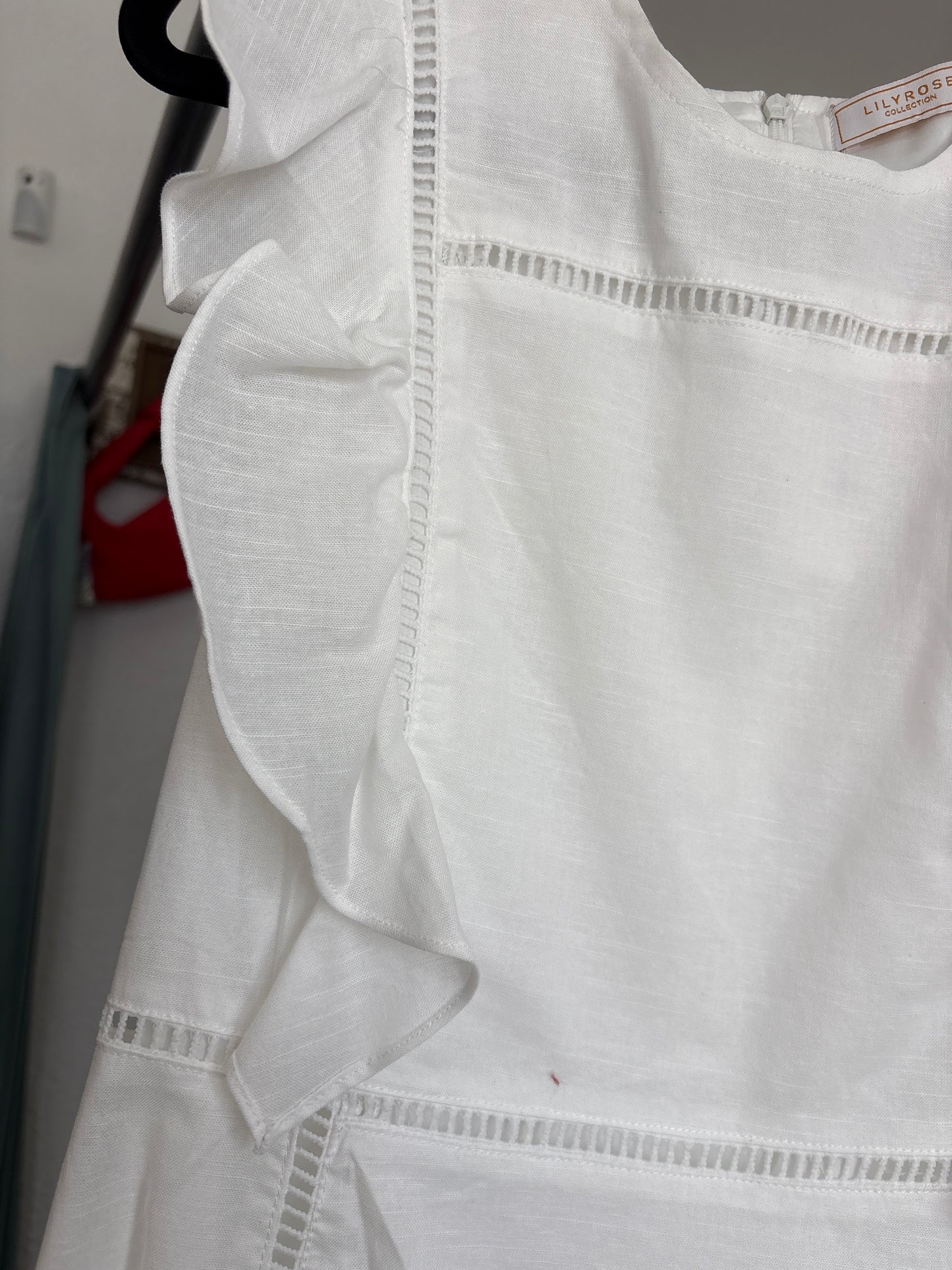 White Contrast Stitch Midi Dress