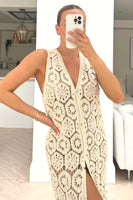 Crochet longline waistcoat dress