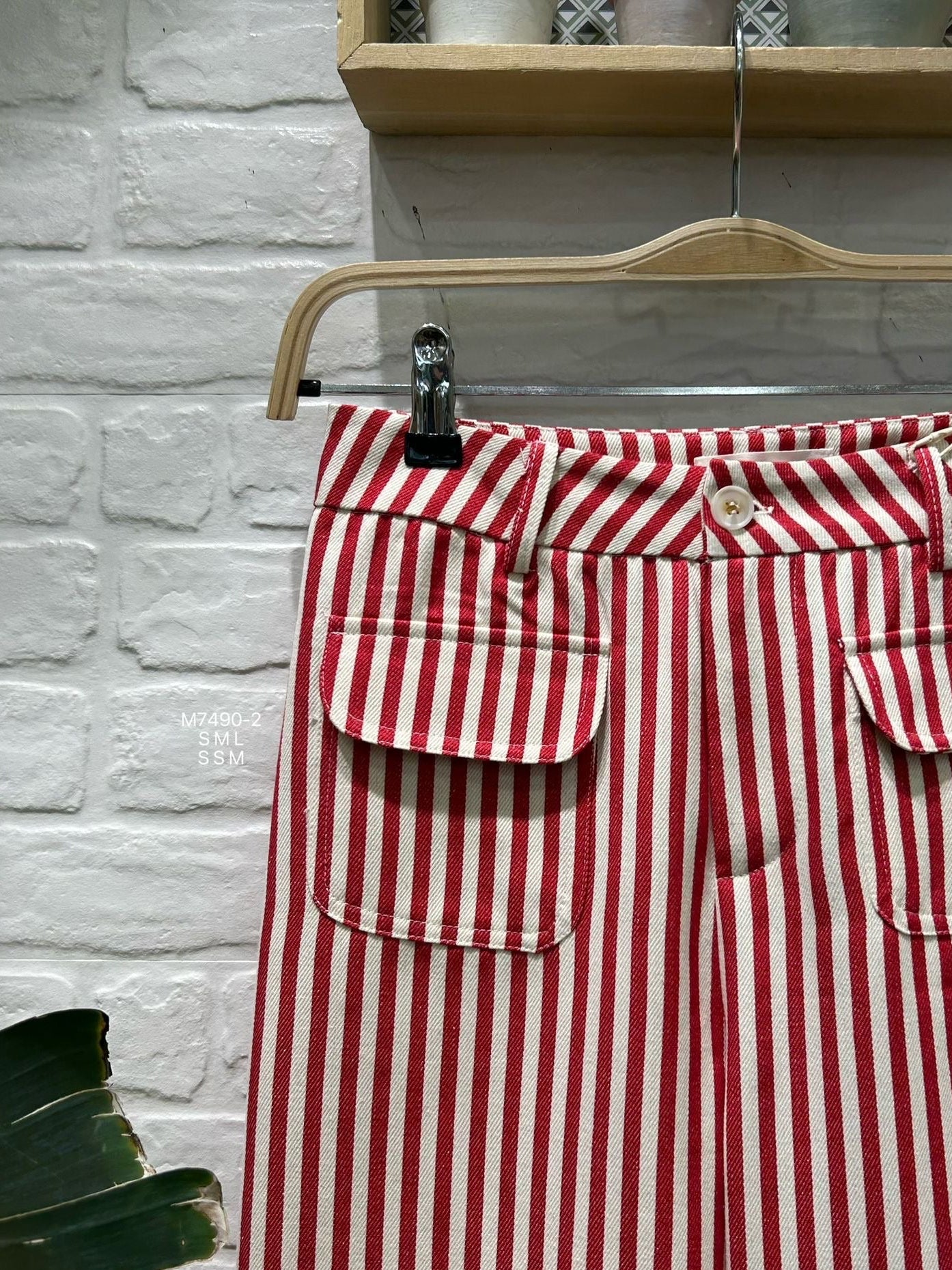 Stripey wide leg trousers