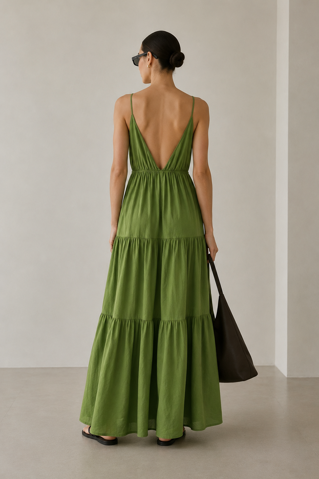 Starfish Tie-Front Tiered Maxi Dress