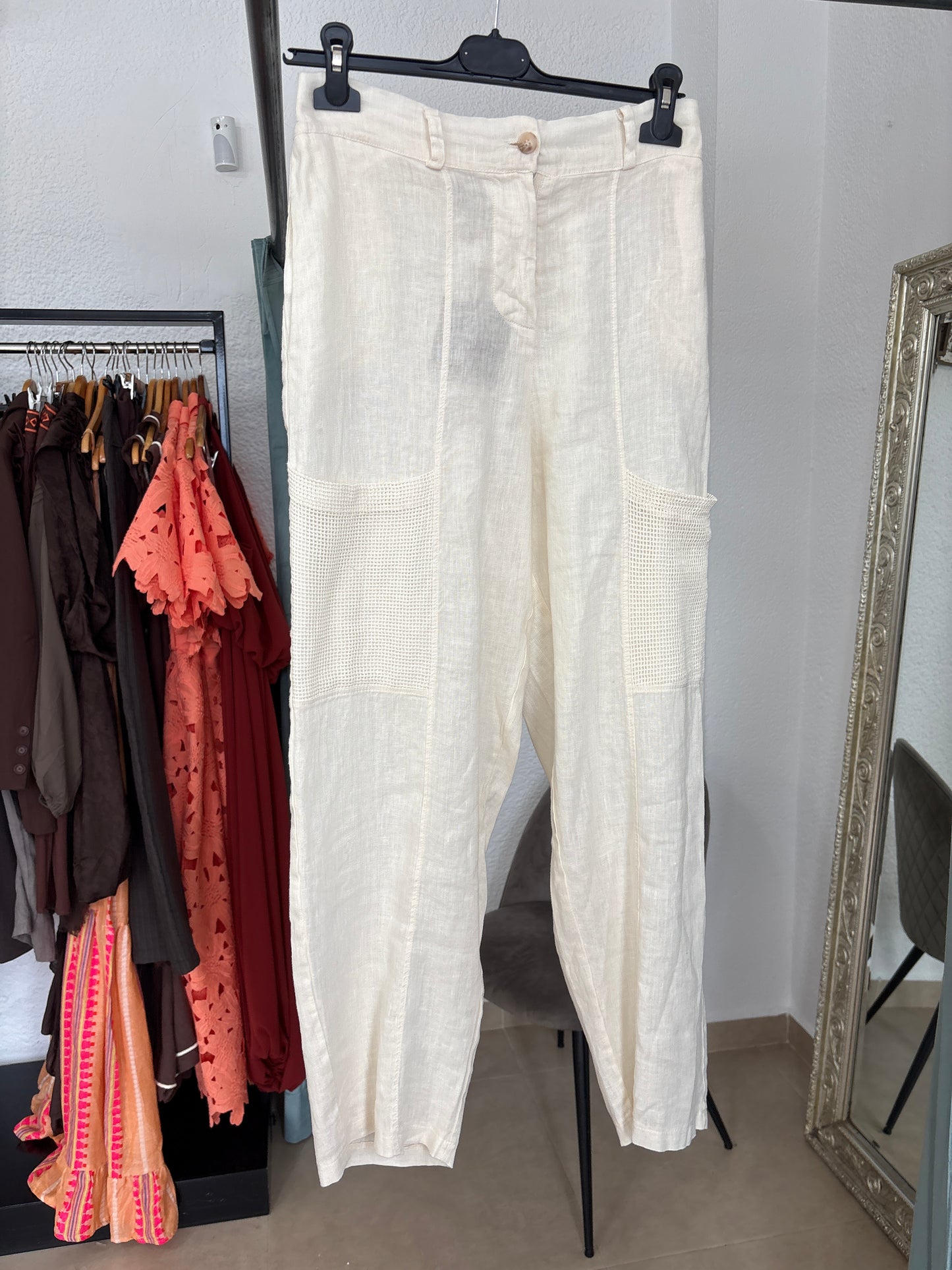 Linen cargo pants