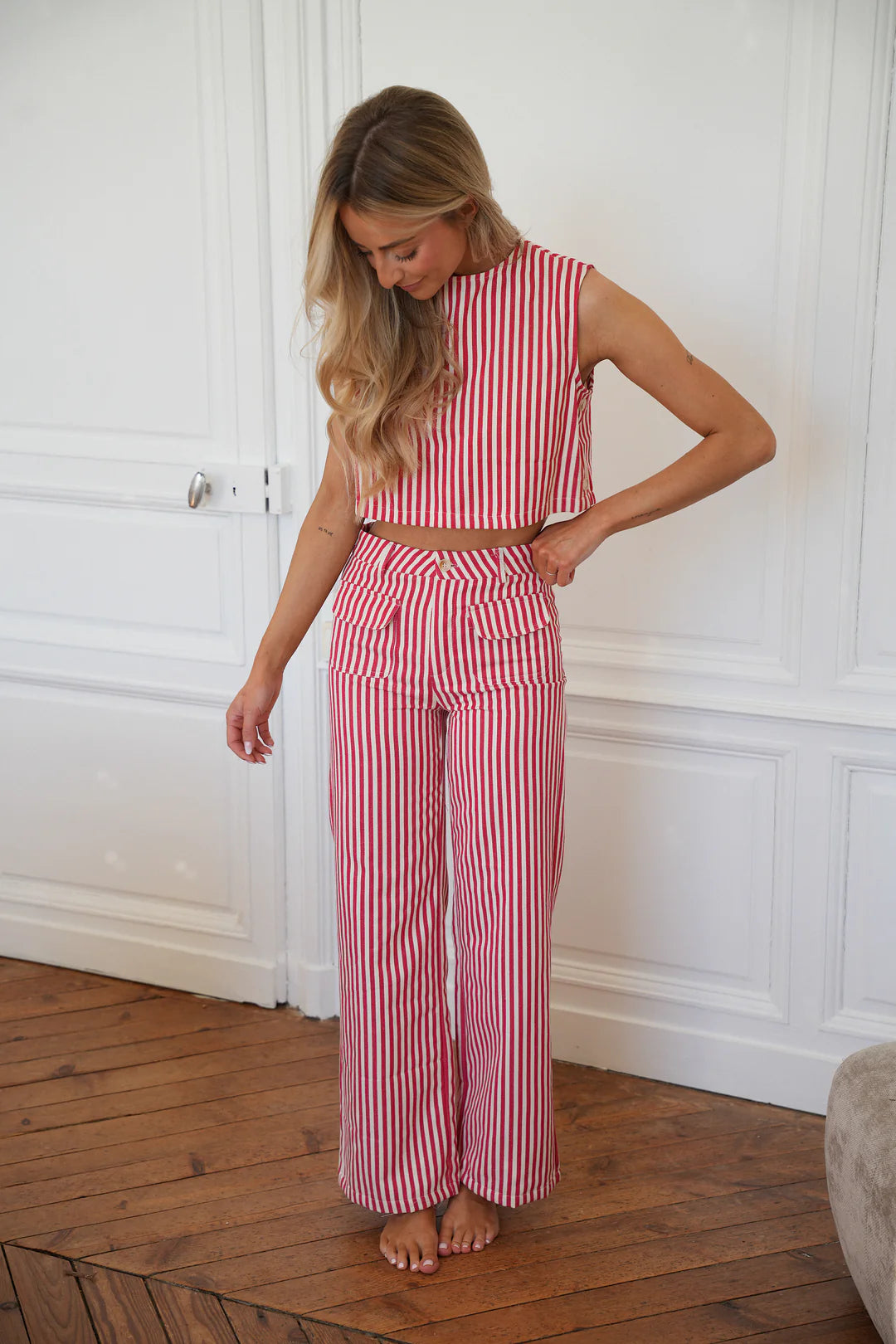 Cropped striped top