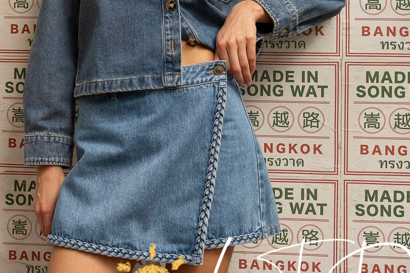 Denim skort