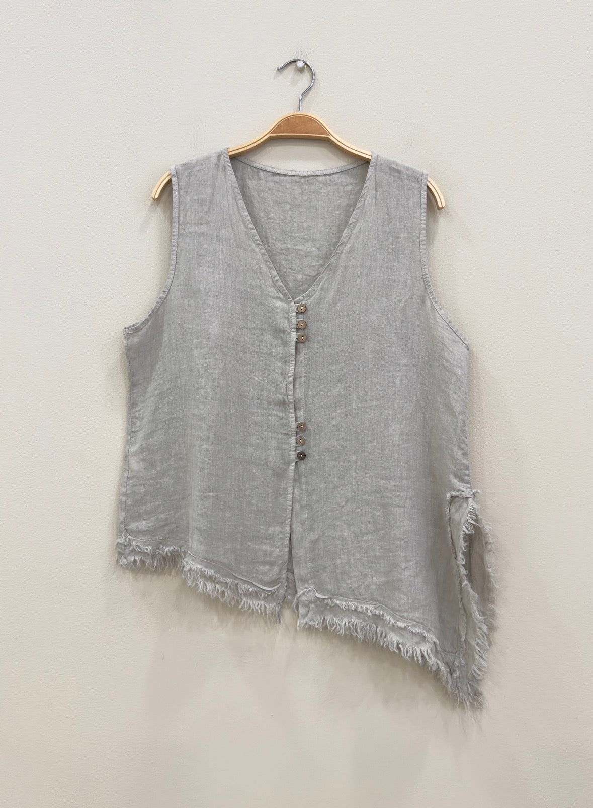 Linen Asymmetric Hem Vest Top
