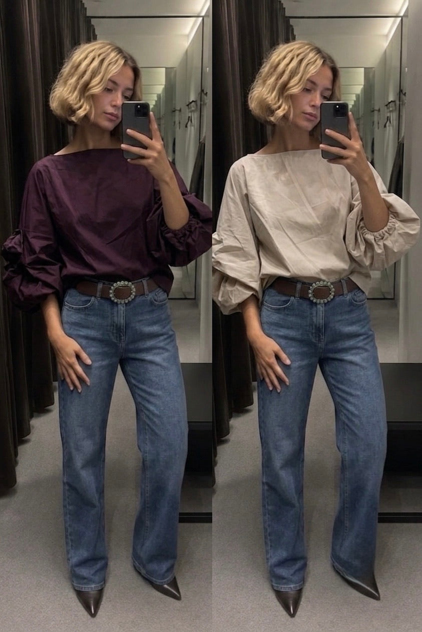 Ballon sleeve blouse