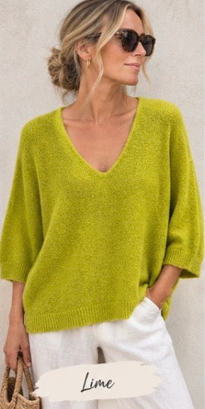 Relaxed V-Neck Knit | Alpaca Blend Jumper