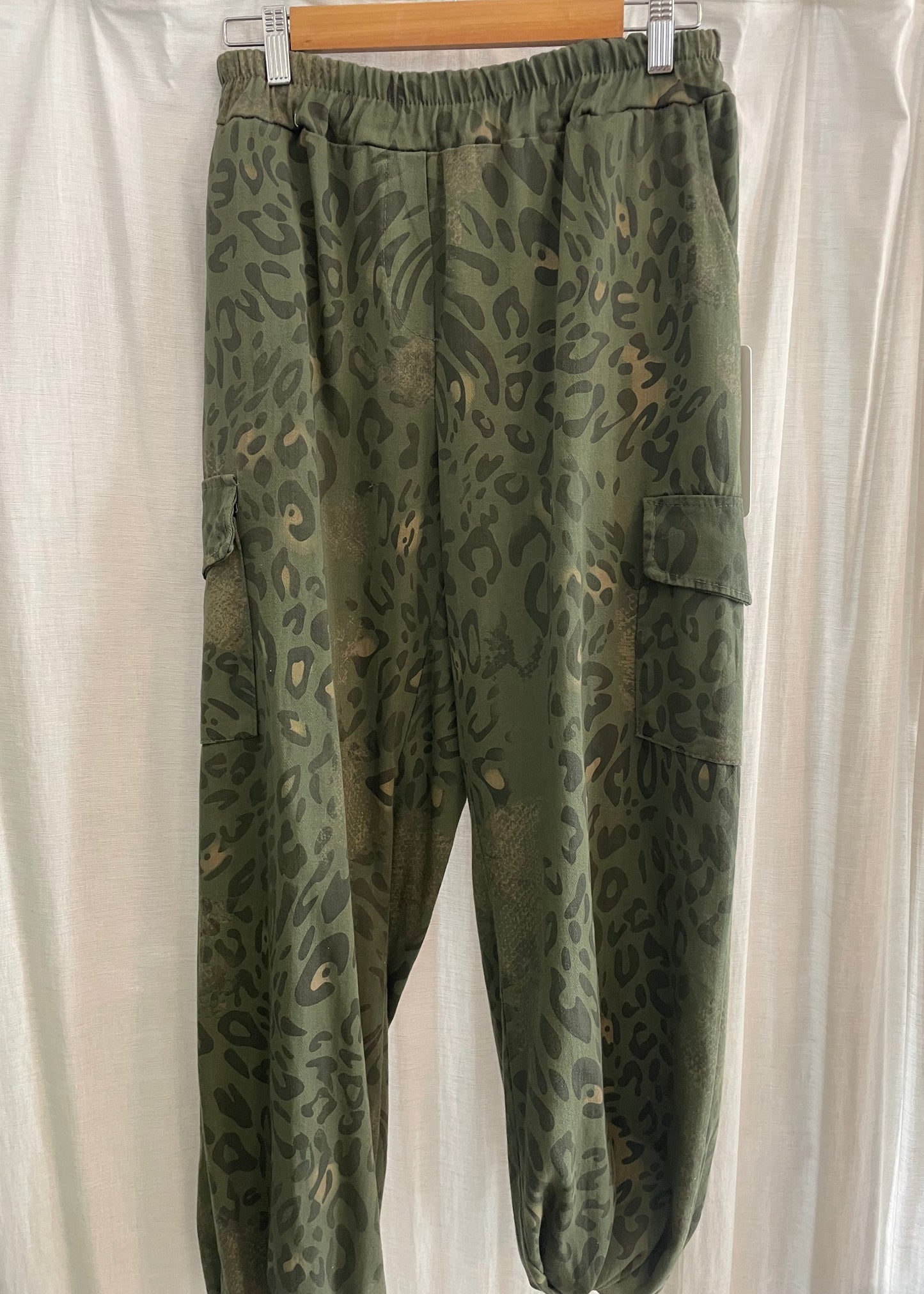 Leopard Print Cargo Pants