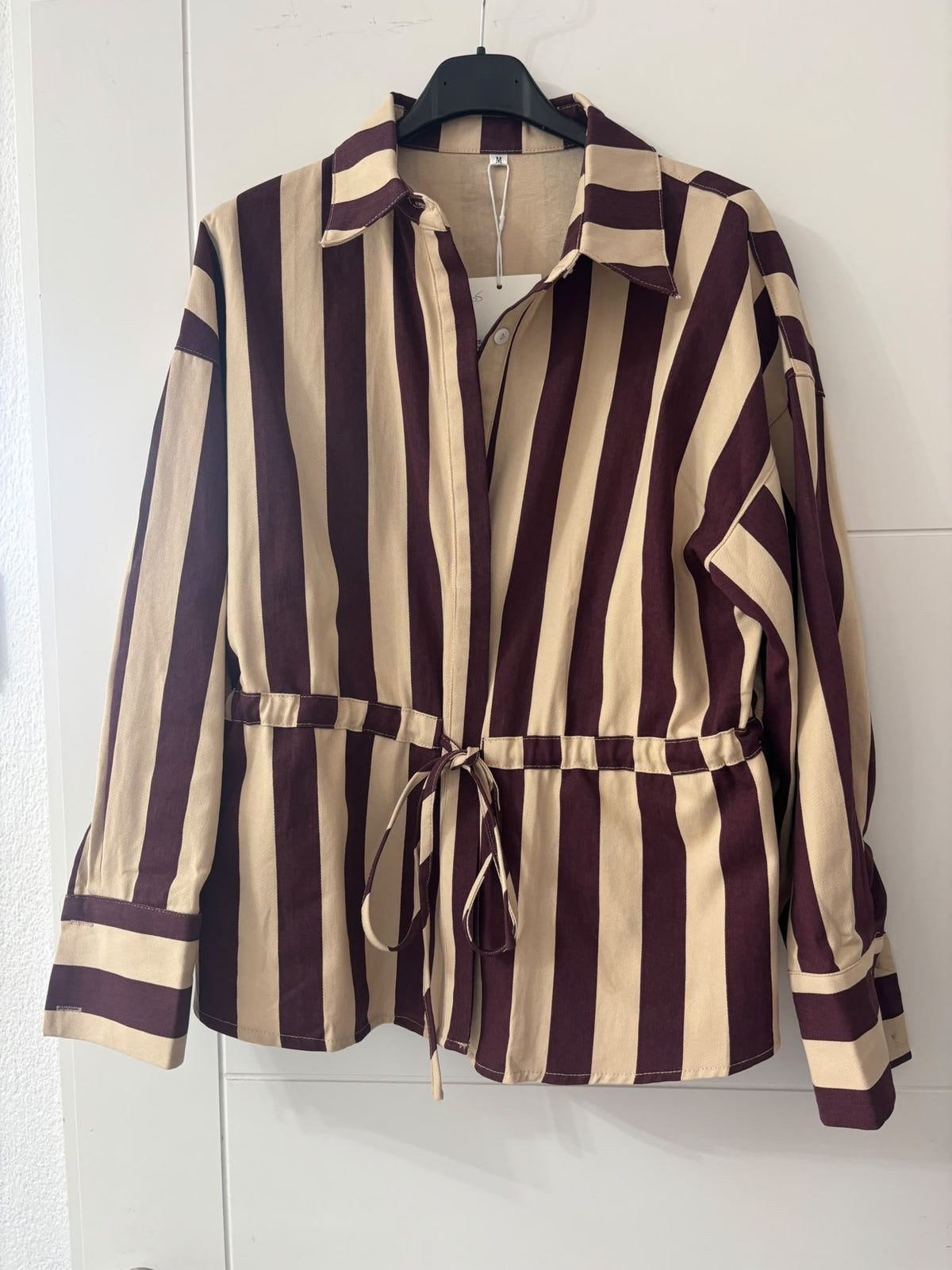 Striped Drawstring Shacket