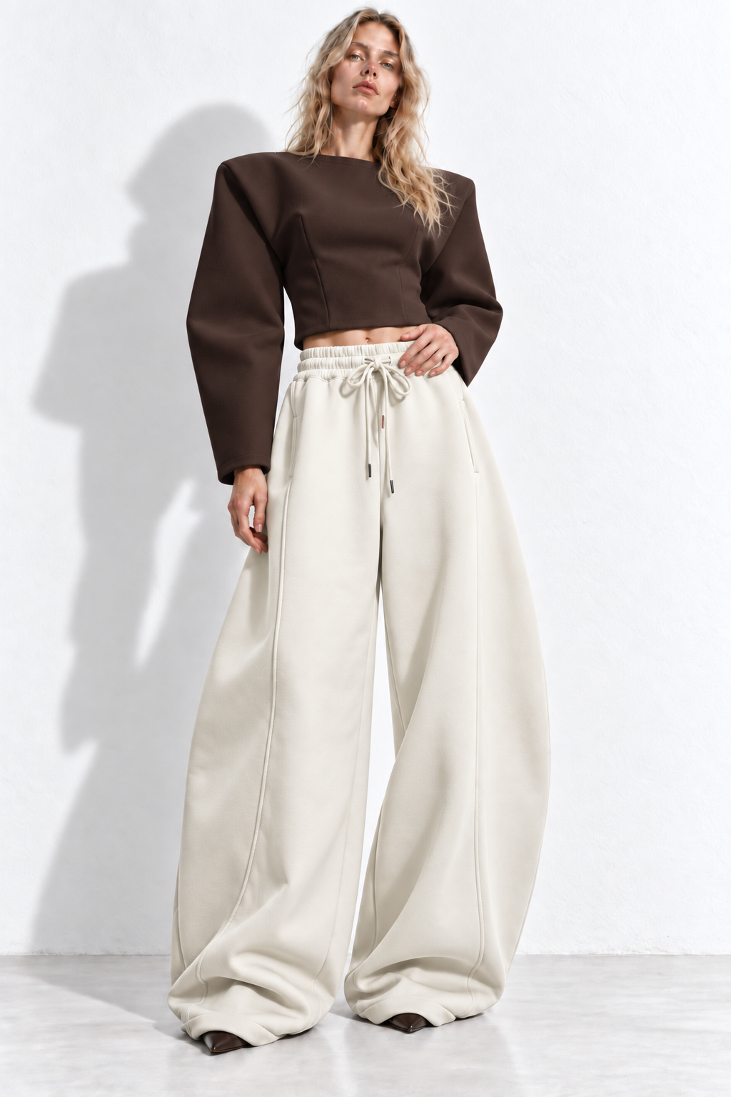 Wide leg barrel joggers