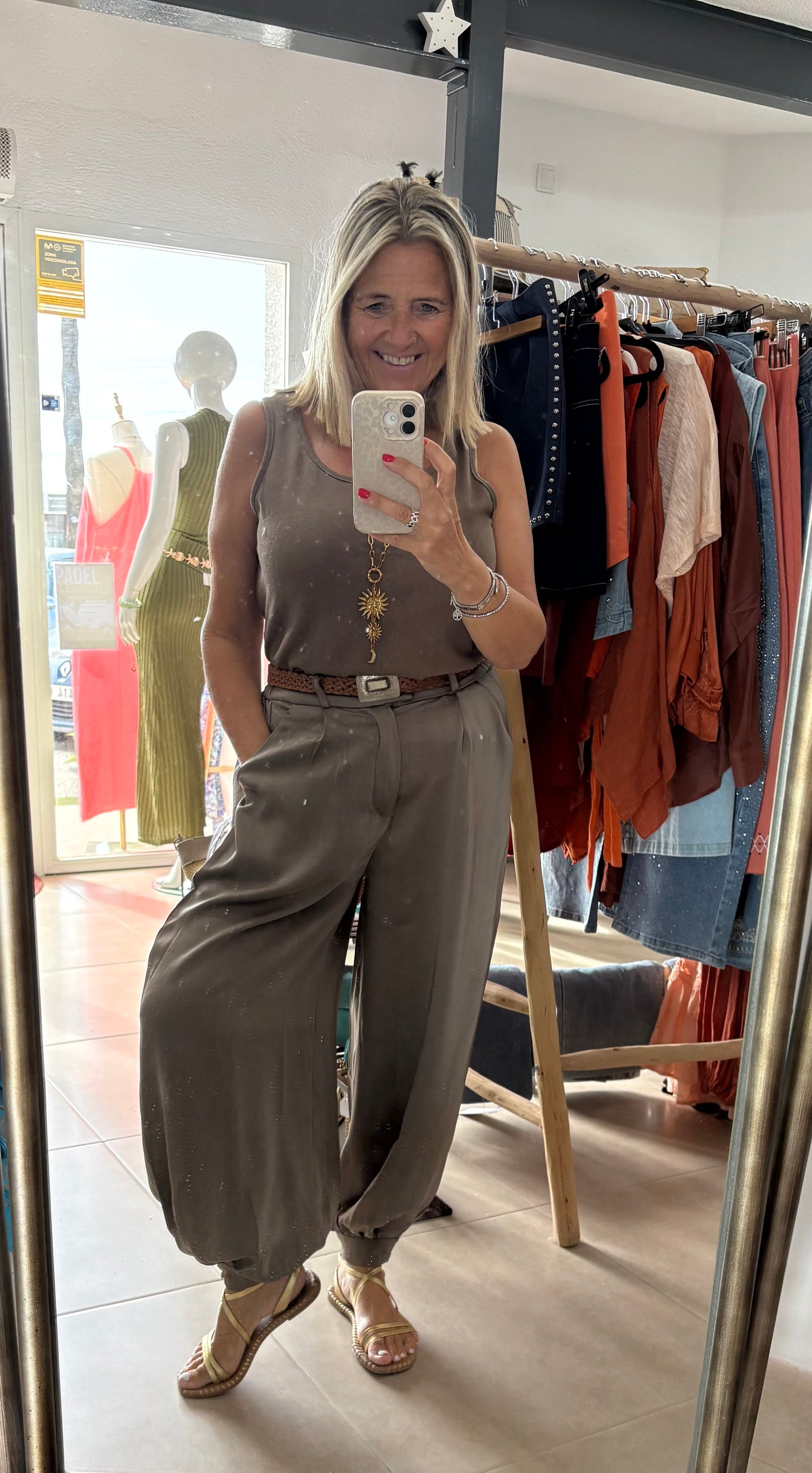 Ankle Cuffed Satin Trousers