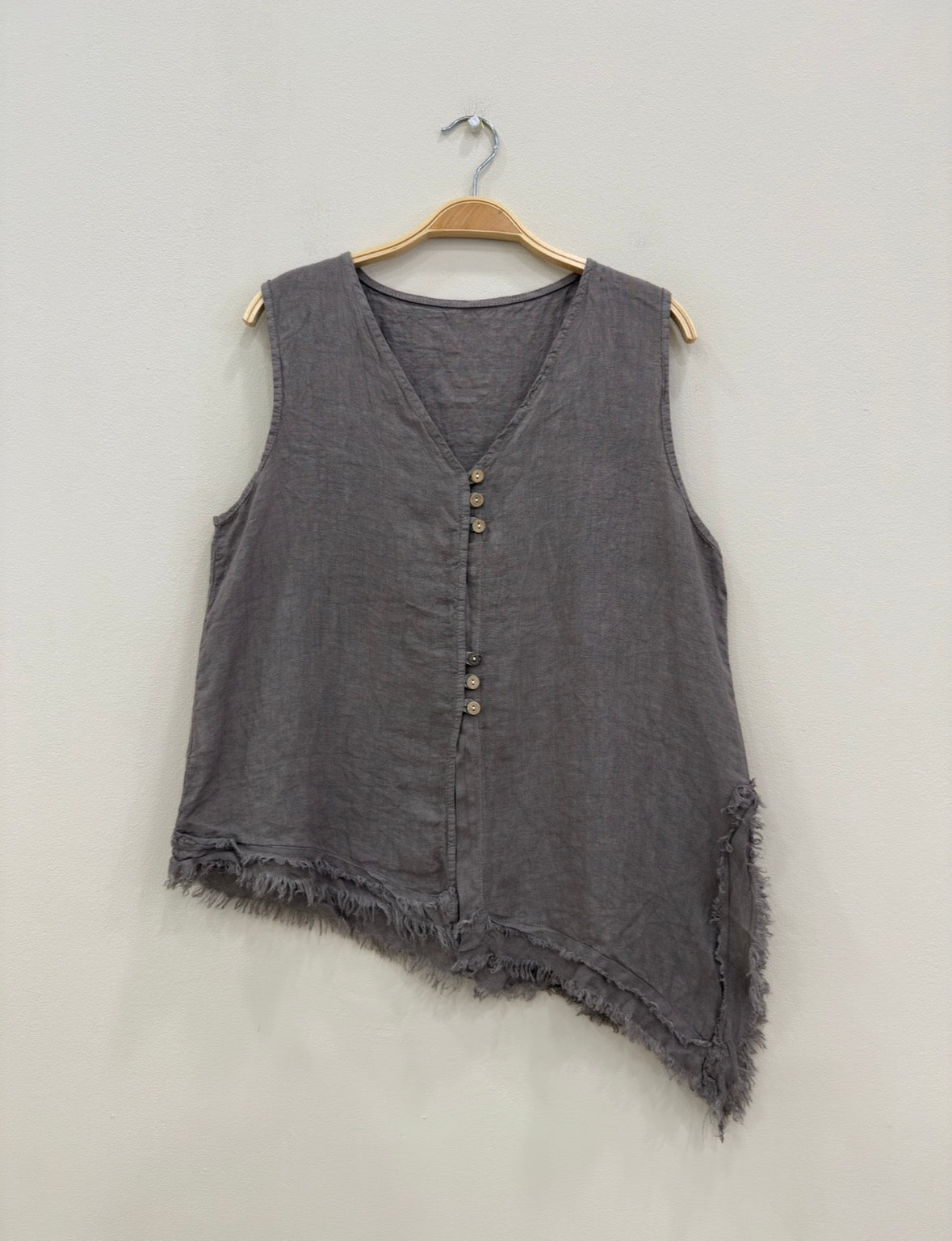 Linen Asymmetric Hem Vest Top