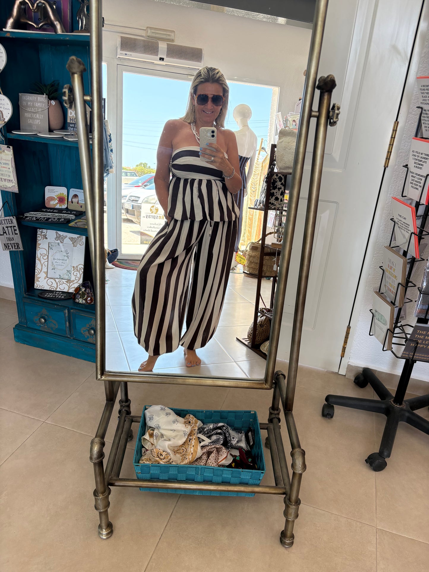 Striped Bandeau & Balloon Trouser Co-ord