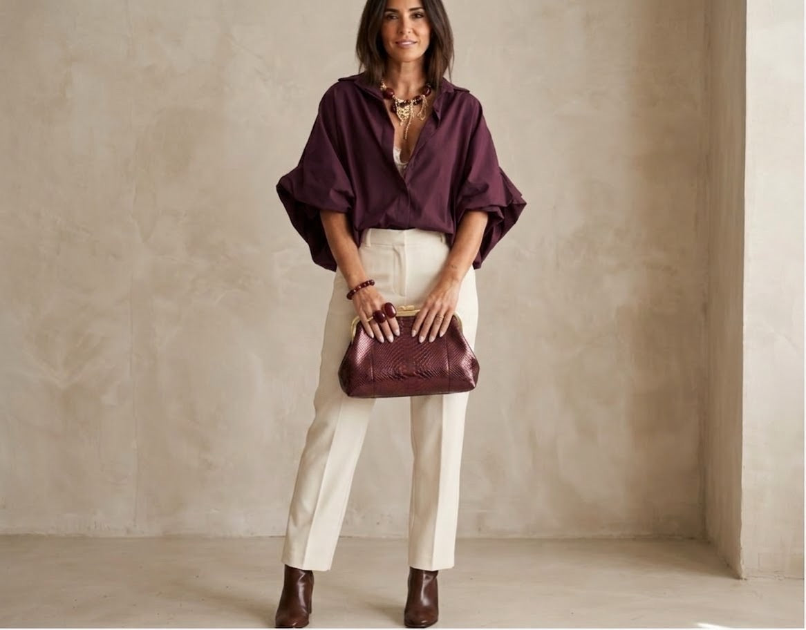 Oversized Puff-Sleeve Poplin Shirt
