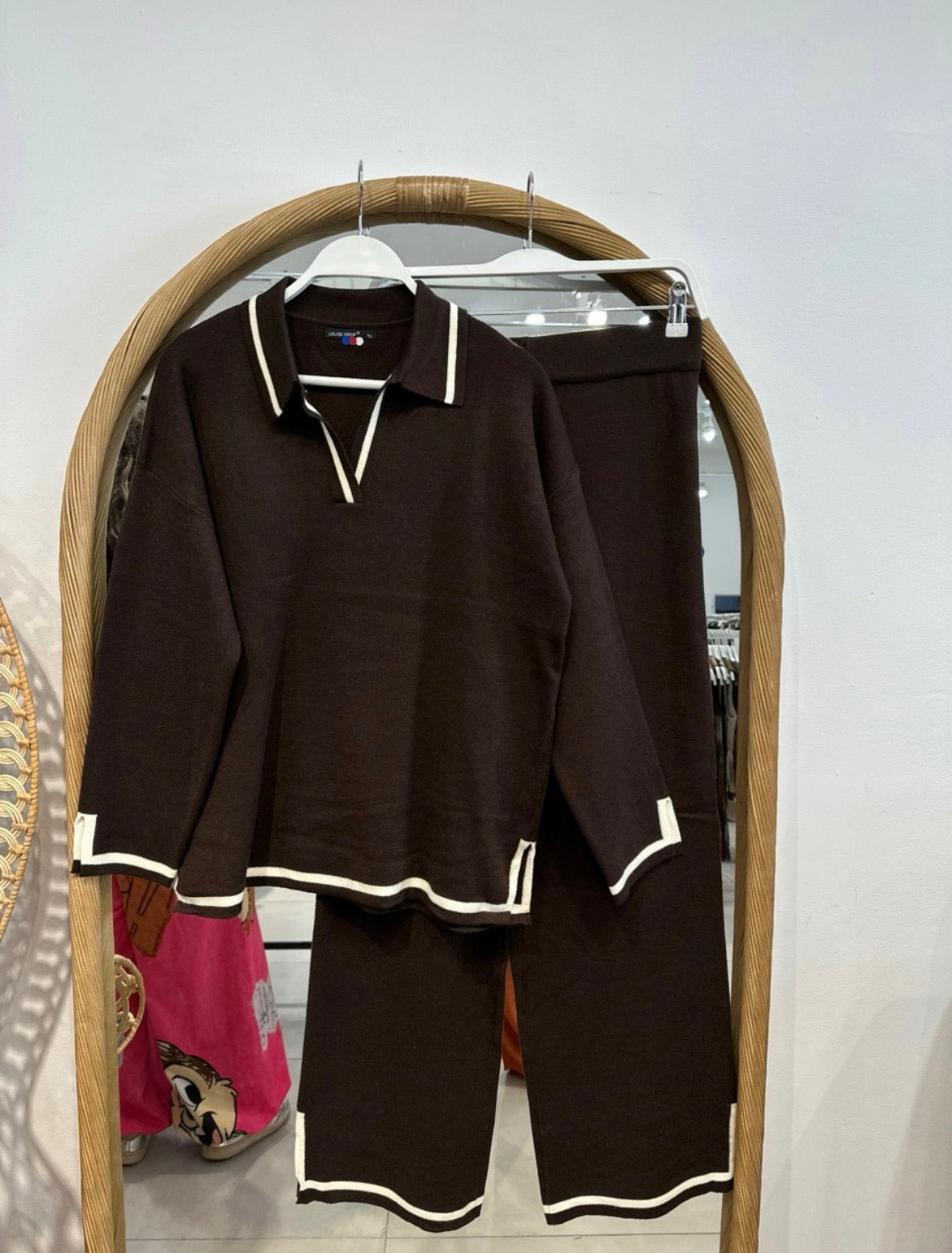 Contrast Trim Knit Polo Co-ord Set