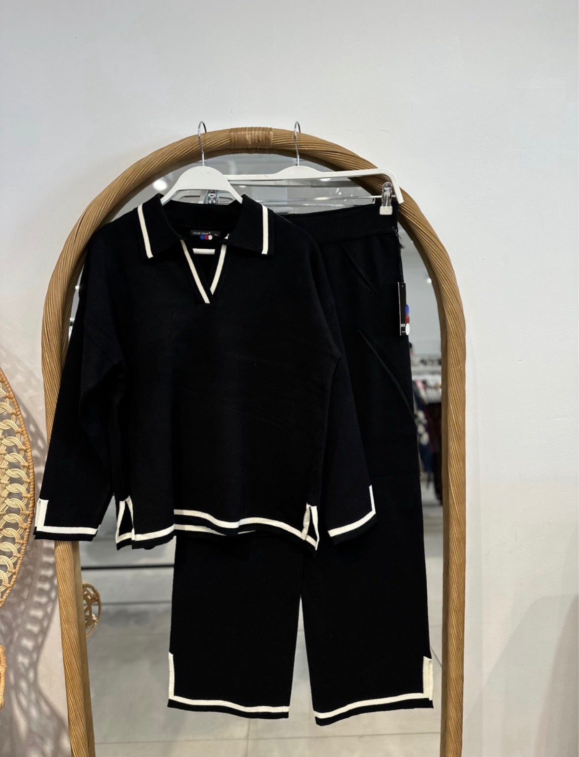 Contrast Trim Knit Polo Co-ord Set