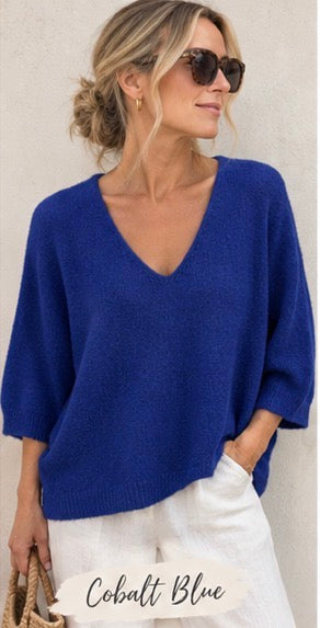 Relaxed V-Neck Knit | Alpaca Blend Jumper