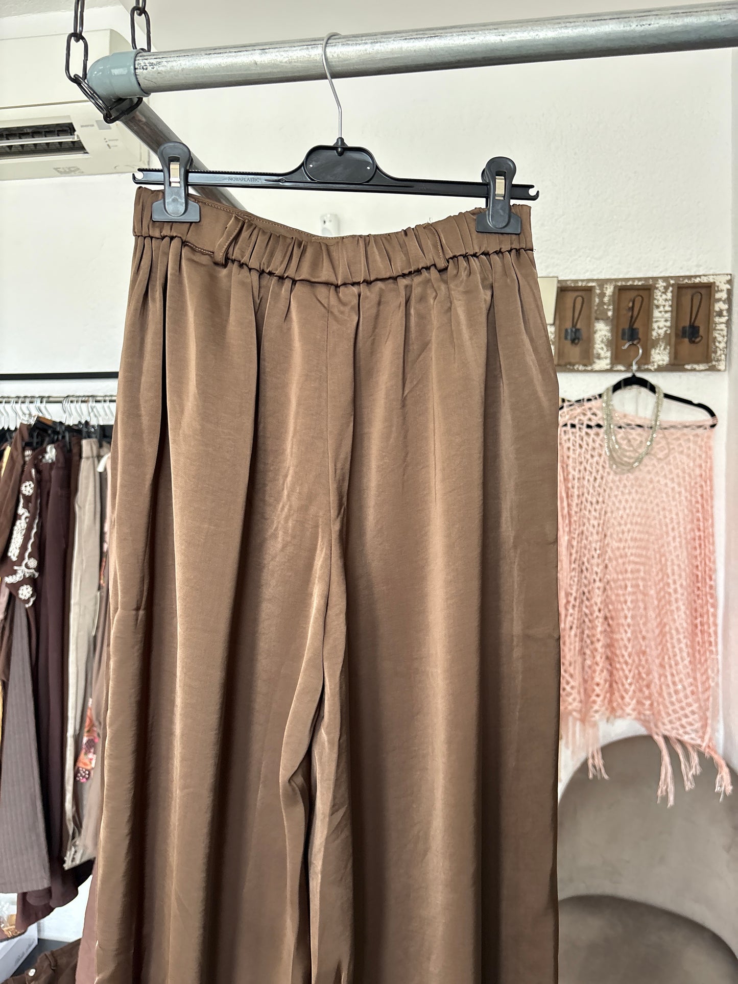 Ankle Cuffed Satin Trousers