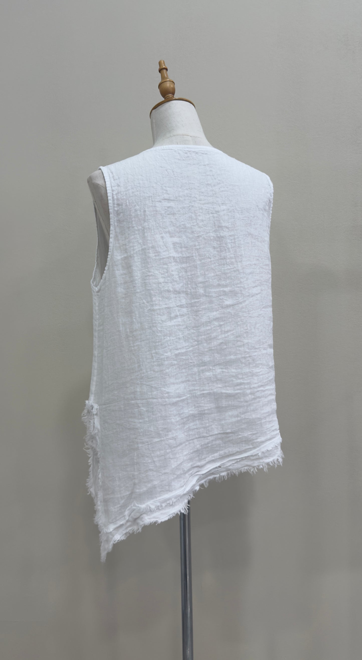 Linen Asymmetric Hem Vest Top