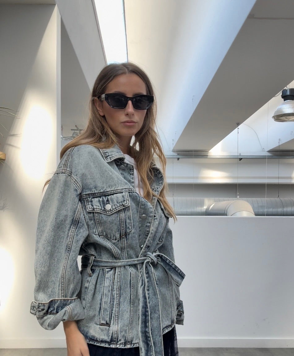 The belted denim one